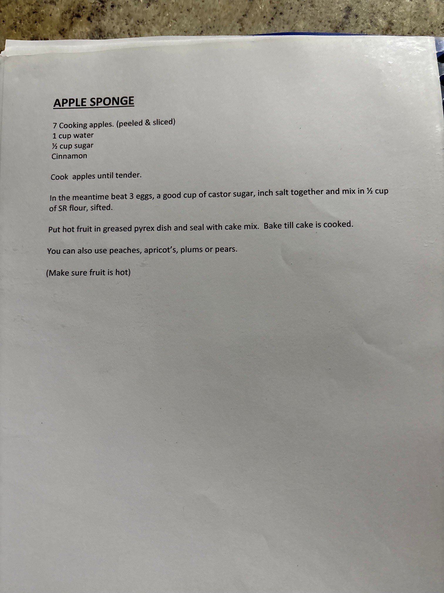 Apple Sponge