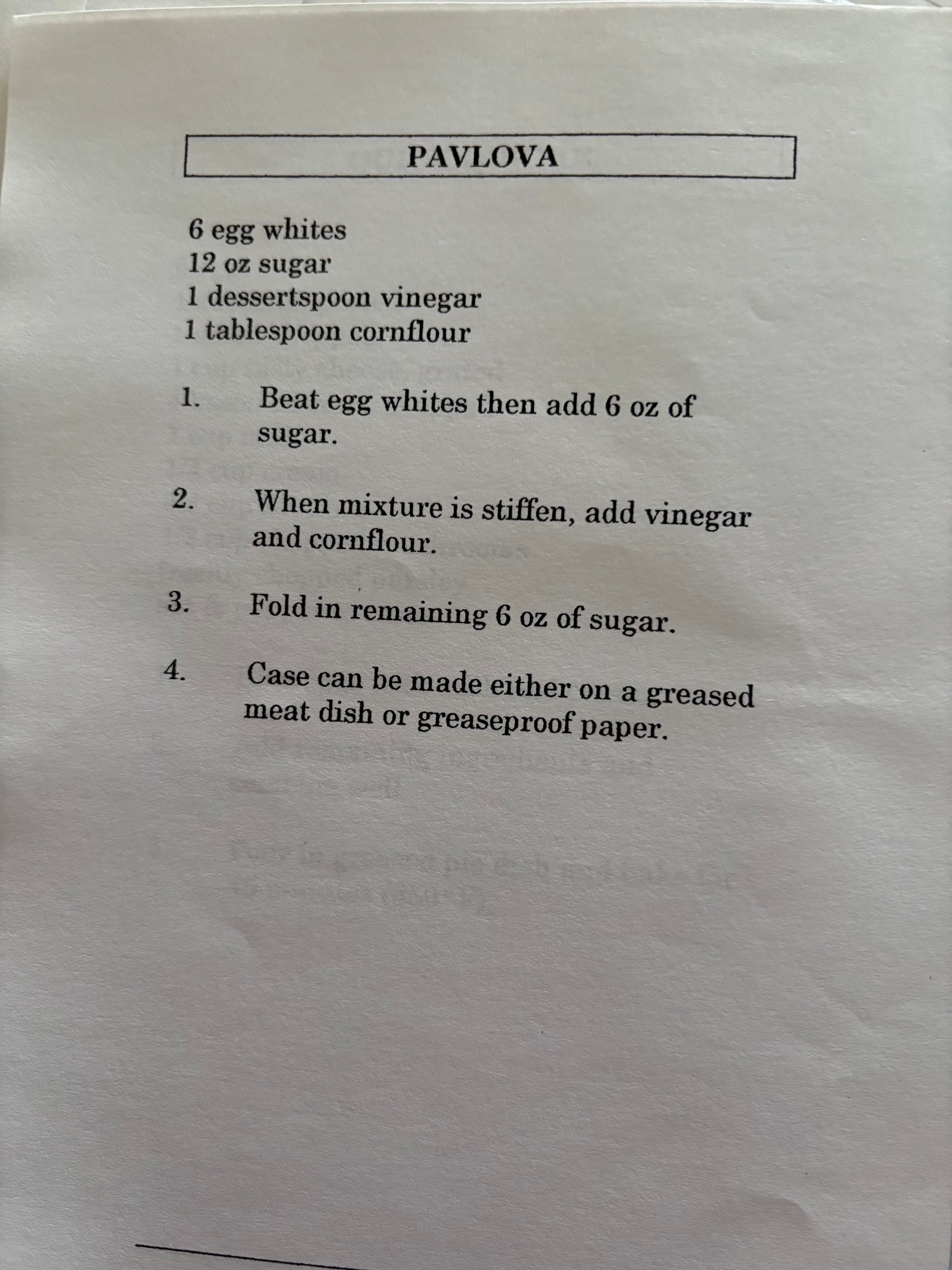 Pavlova (Family Recipe)